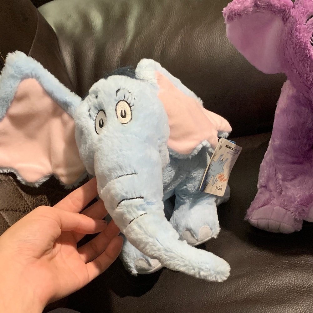 Dr. Seuss Blue and Pink Elephant Plush